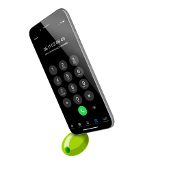 iPhone en équilibre sur olive pour communication VertOlive